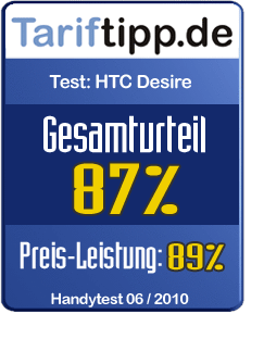 Testsiegel HTC Desire