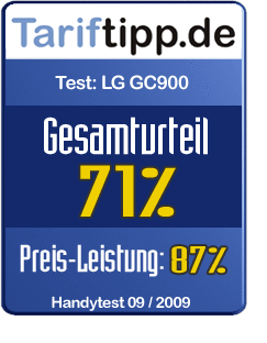 Testsiegel LG GC900 Viewty Smart