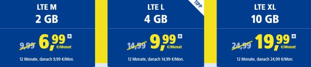 Daten-Tarife 1&1 September 2018