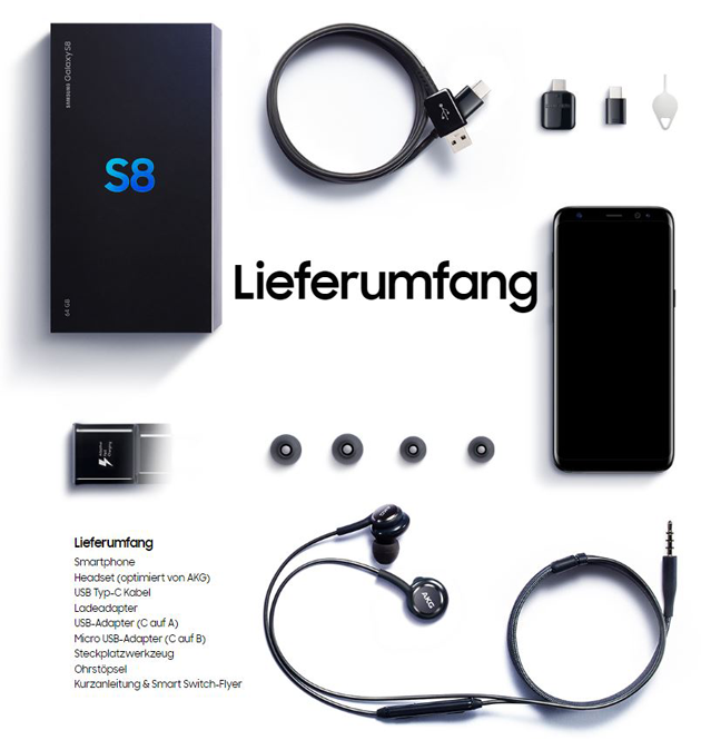 S8 Lieferumfang