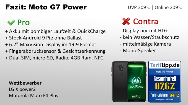 Fazit zum Moto G7 Power