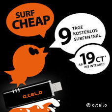 Mit dem o.tel.o-UMTS-Stick kann man anfangs neun Tage lang gratis surfen