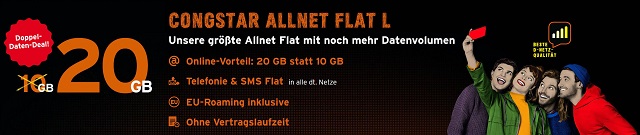 AKTION: congstar Allnet L jetzt mit LTE 50 und 20 GB Daten