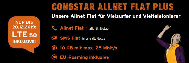 congstar allnet flat plus aktion november 2019