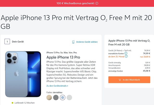 iphone 13 pro bei o2