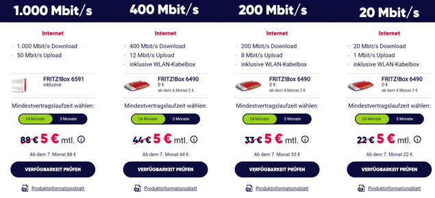 PYUR Internet-Tarife August 2019